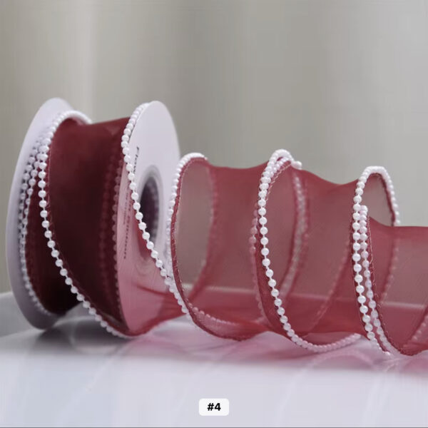 Organza Ribbon 5 yard , 4 cm /Maroon